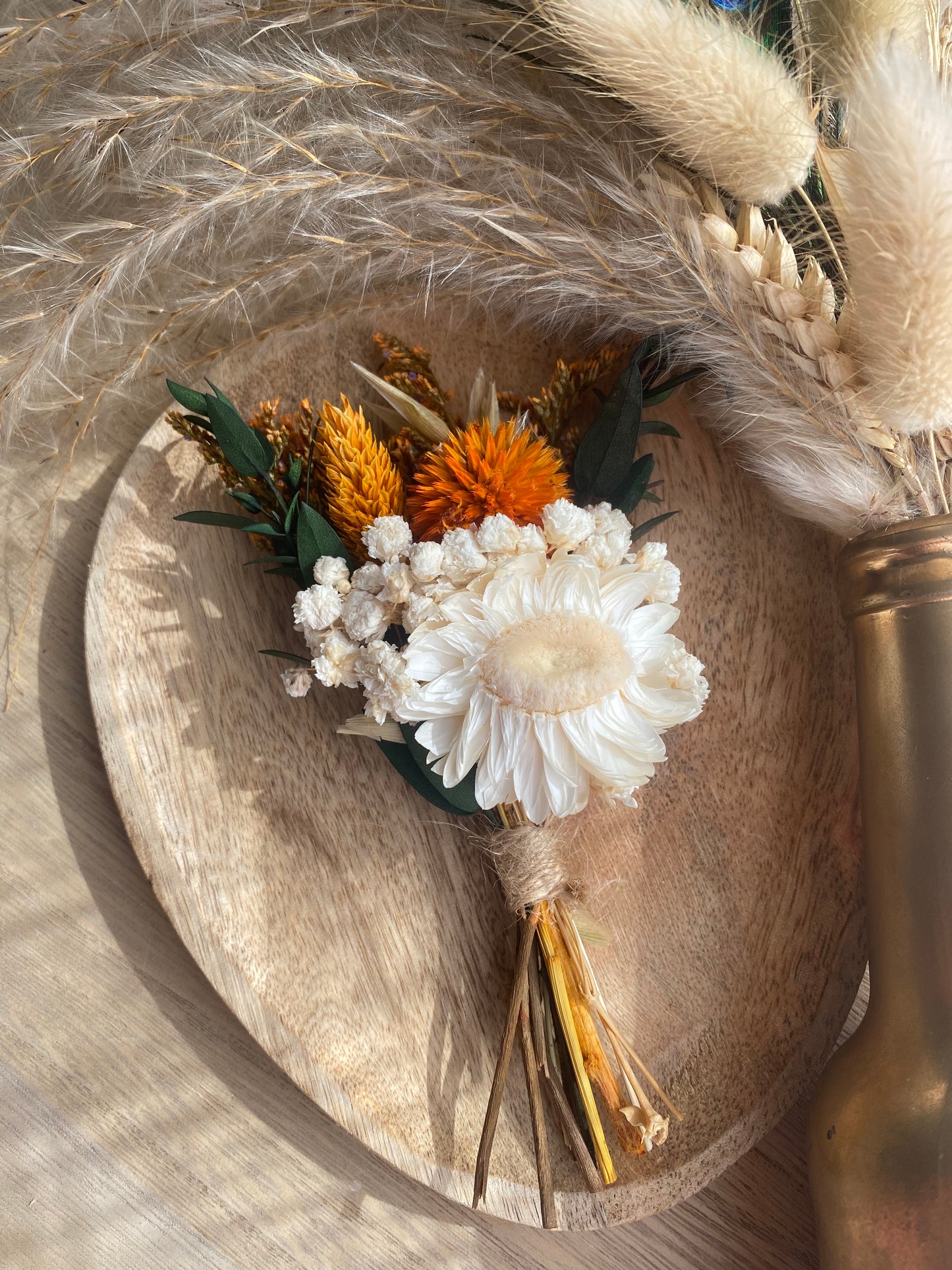 Bouquet de fleurs séchées - Orange