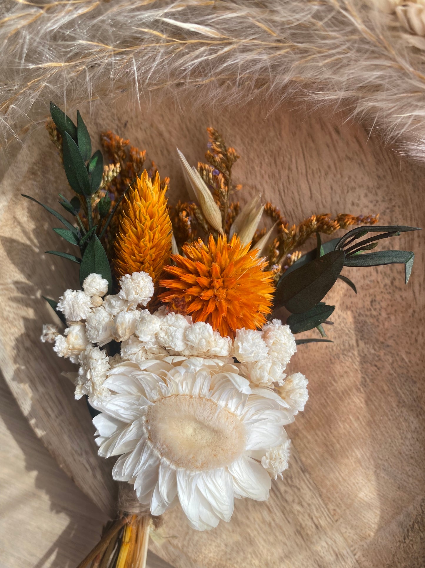 Bouquet de fleurs séchées - Orange