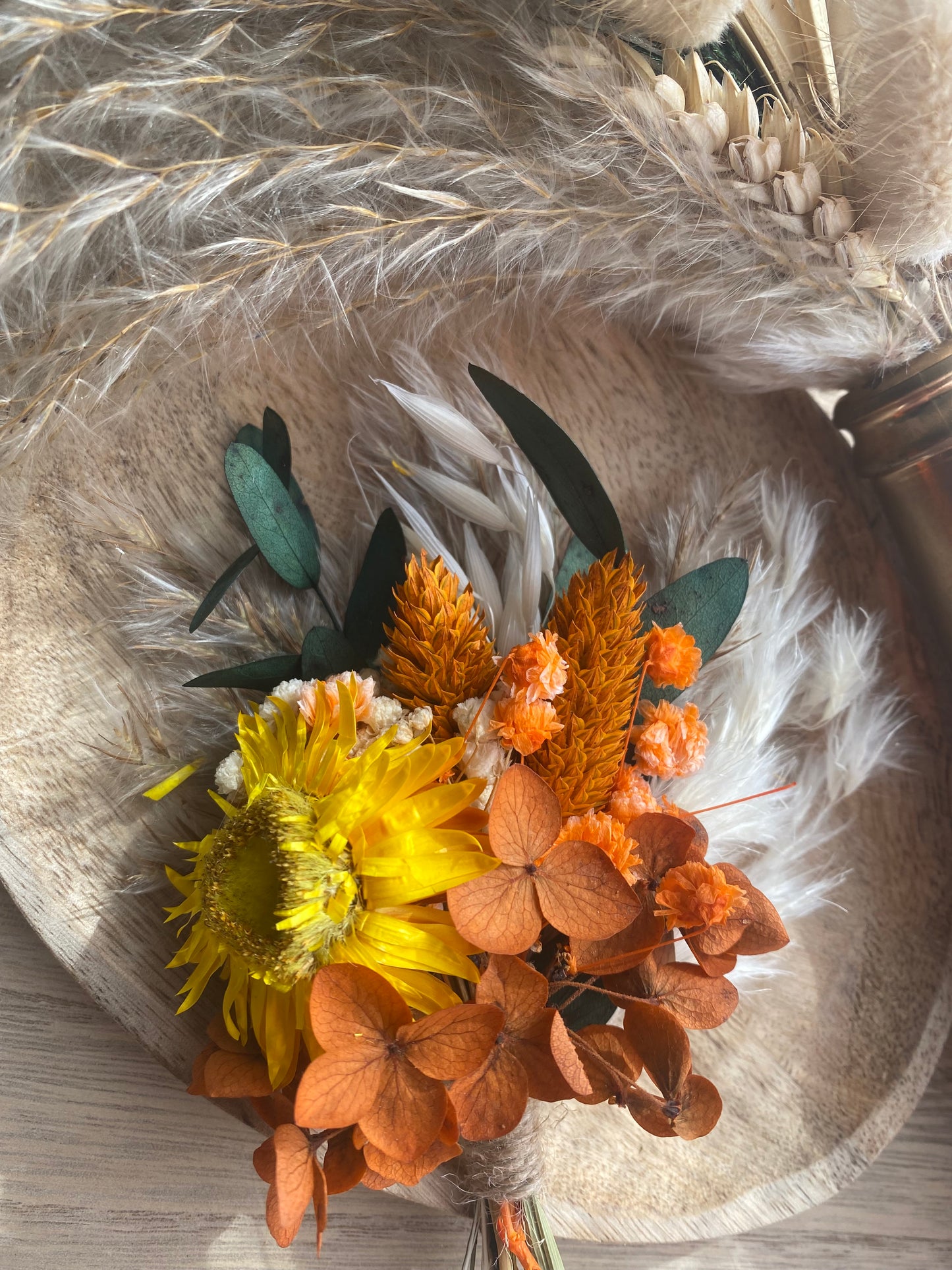 Bouquet de fleurs séchées - Jaune